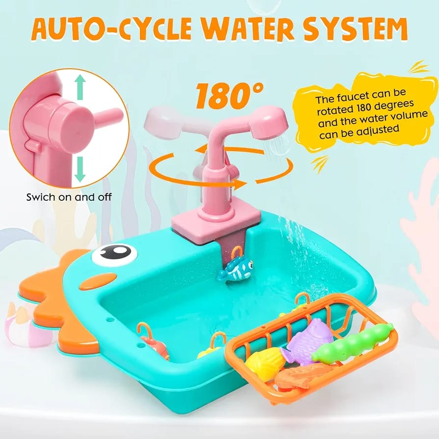 Dino Dishwasher Kitchen Water Sink Pretend Play - 068