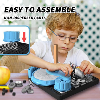 Fidtoy STEAM Electronics Exploration Circuit Machinery-Painting Kit for Kids Ages 8+, Plastic DIY Circuit Drawing Toy with Gears, Components and 48 Pattern Projects