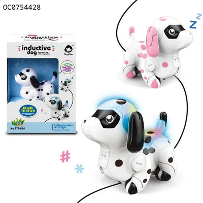 Fidtoy Inductive Dog Robot Follow the Line Toy with Color Changing Sounds and STEM Drawing Play