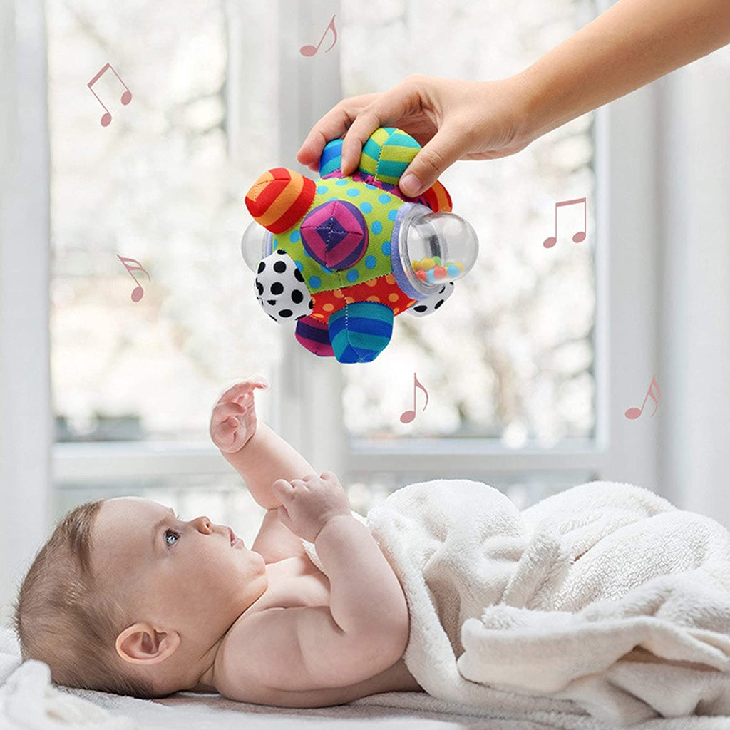 Fidtoy Soft Baby Sensory Rattle Ball  Fabric Grasping Toy