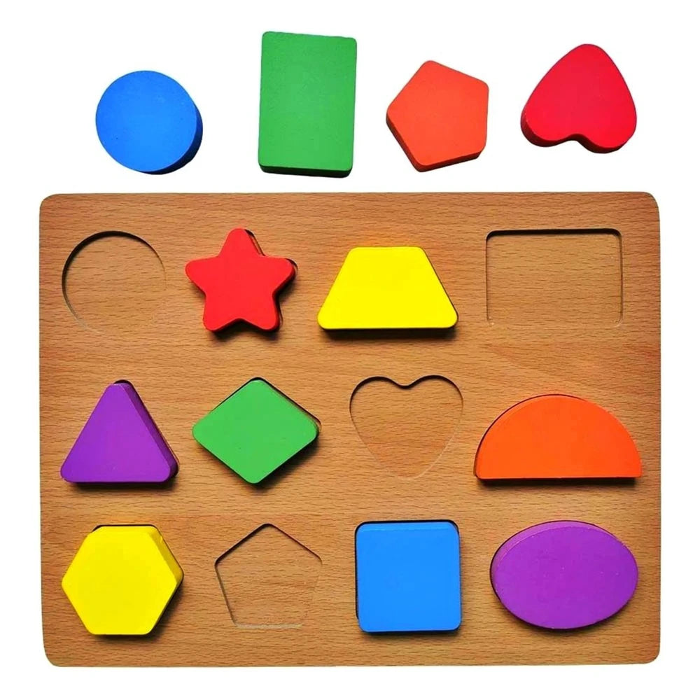 Fidtoy Planche de tri de formes en bois pour tout-petits, jouet d'apprentissage Montessori des couleurs, des formes, des chiffres et des lettres, puzzle éducatif de motricité fine pour la maternelle, à partir de 2 ans
