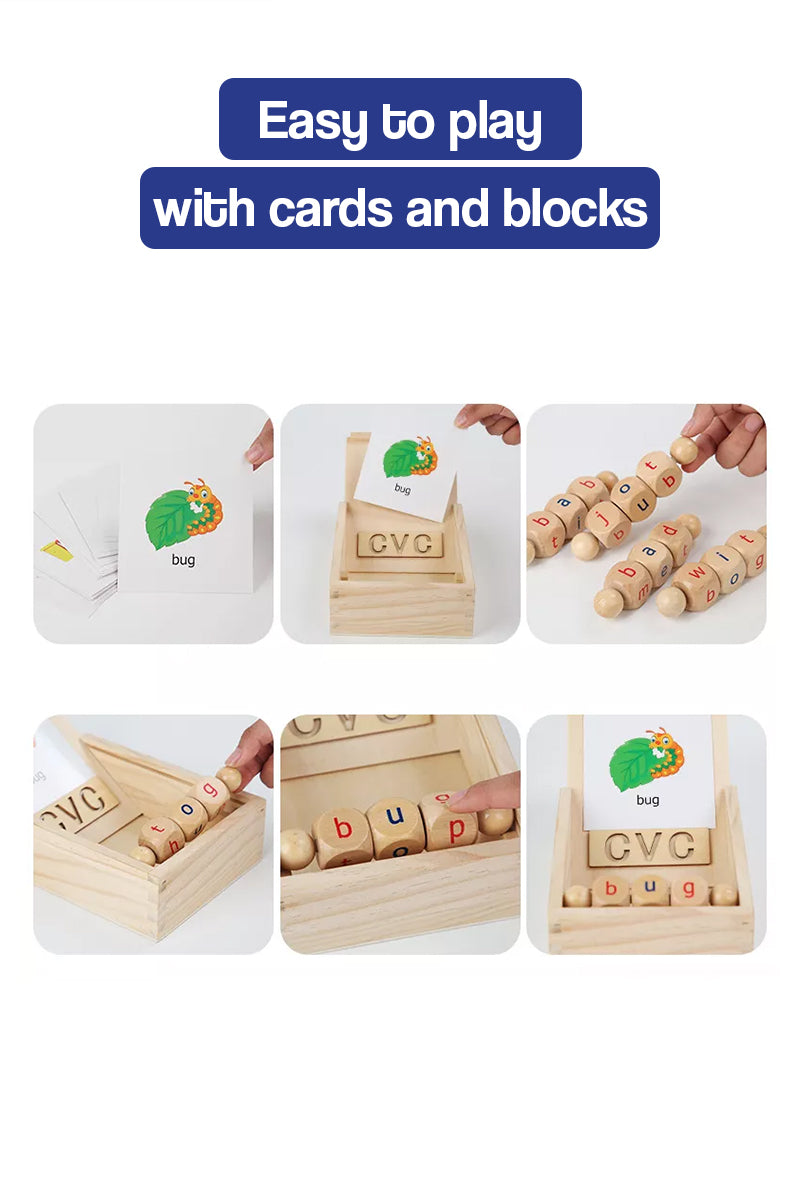 Juguete Didáctico de Letras CVC Giratorias de Madera