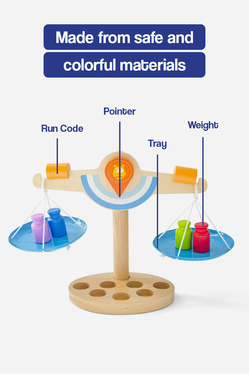 Juguete de balanza matemática educativa de madera