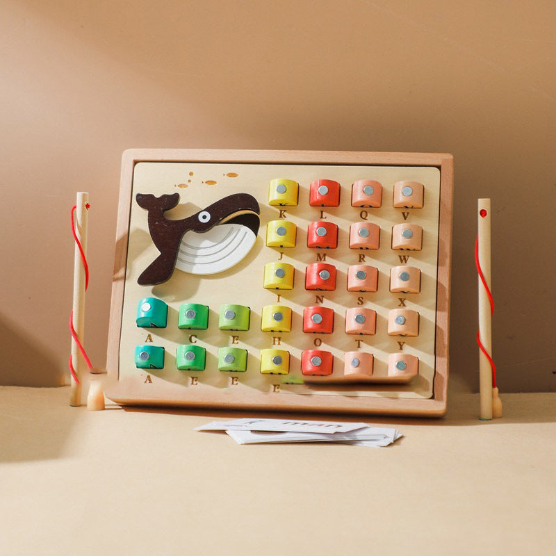 children's wooden fishing puzzle toy Wooden Fishing Puzzle Toy