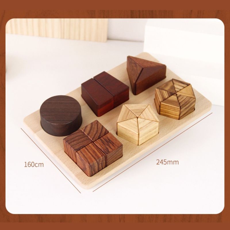 Juego de Juguetes Educativos de Madera Natural Premium