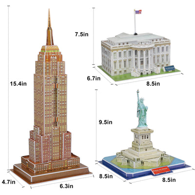 Ensemble de puzzles 3D de monuments Fidtoy pour enfants et adultes