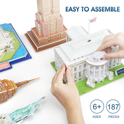 Ensemble de puzzles 3D de monuments Fidtoy pour enfants et adultes