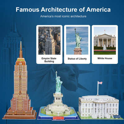 Ensemble de puzzles 3D de monuments Fidtoy pour enfants et adultes