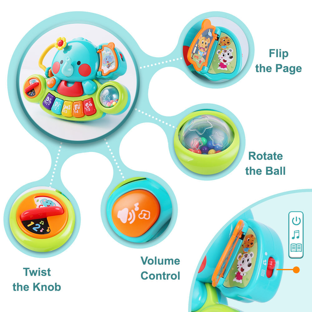 Fidtoy Éléphant Musical Éducatif pour Bébés