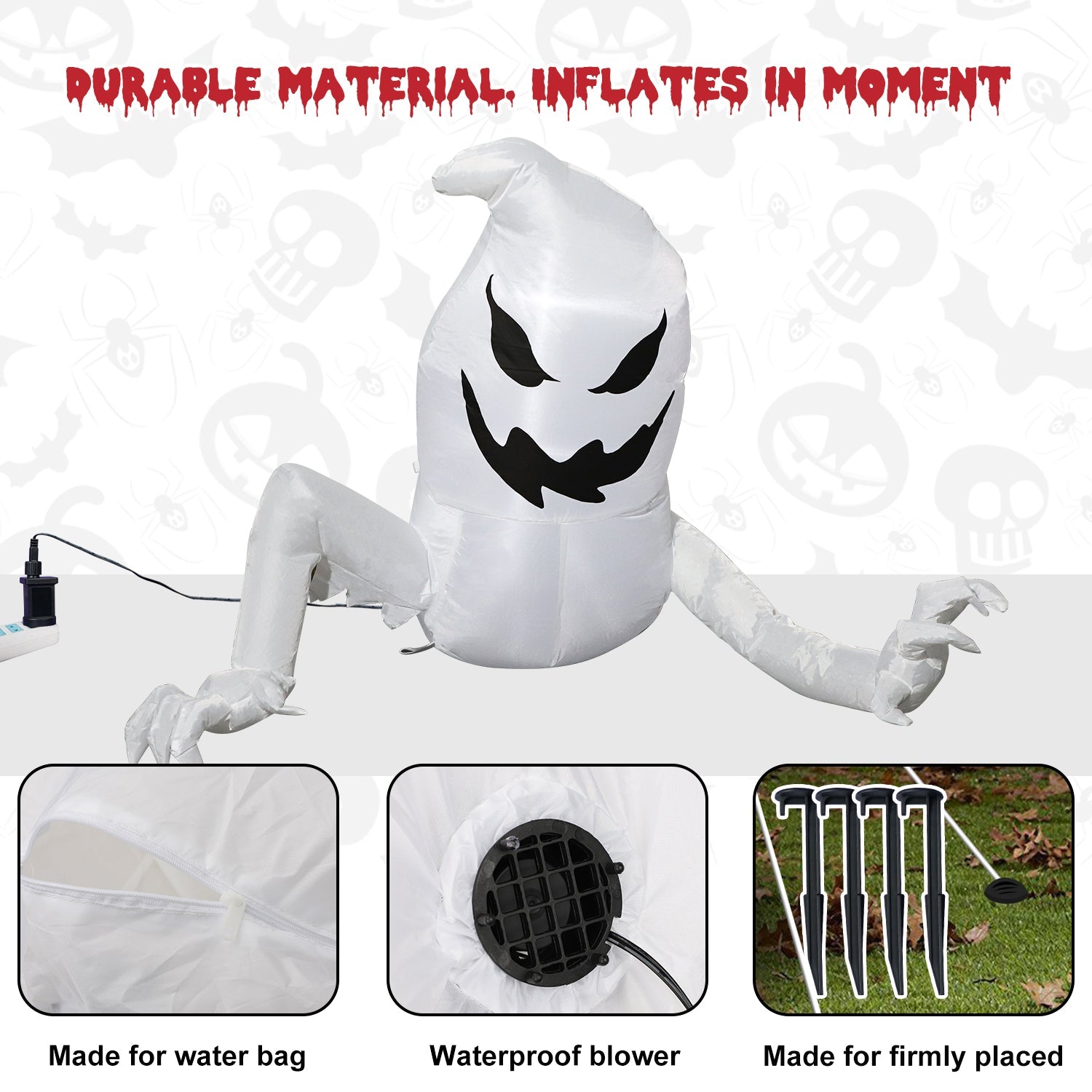 Decoración inflable fantasma de Halloween Fidtoy para fiestas en el jardín
