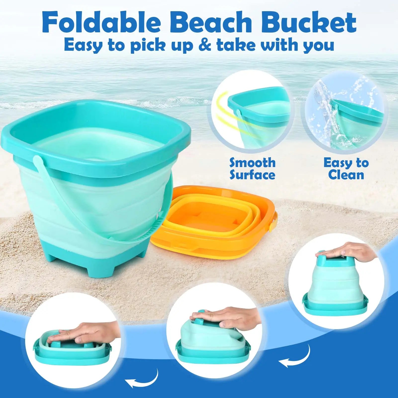 Juego de 30 Juguetes de Playa Plegables para Niños de 3 a 10 Años