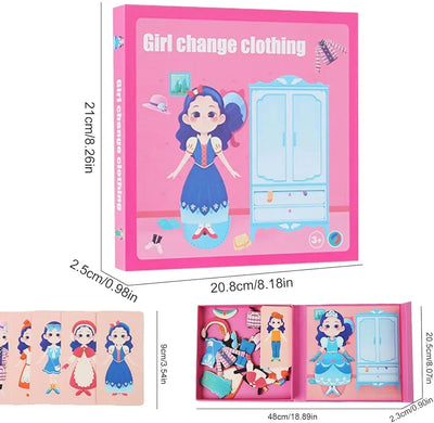 Rompecabezas de Tablero Magnético para Niñas con Ropa Intercambiable - 841