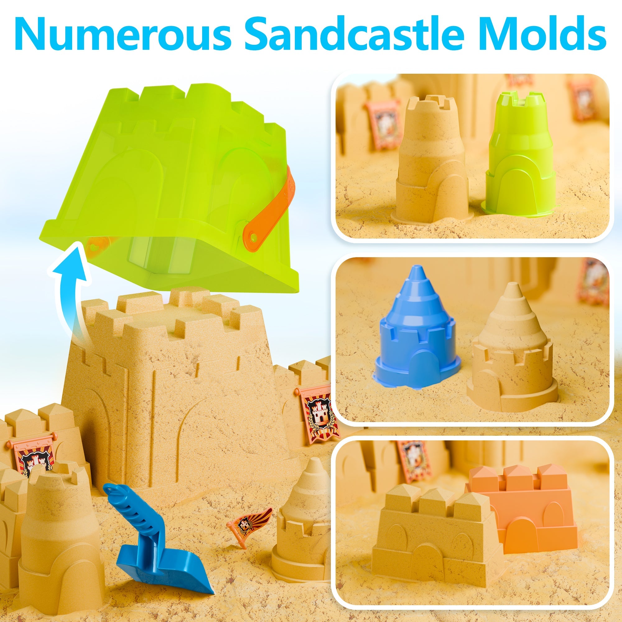 Fidtoy Caballero Castillo Juego de Cubos de Playa para Niños