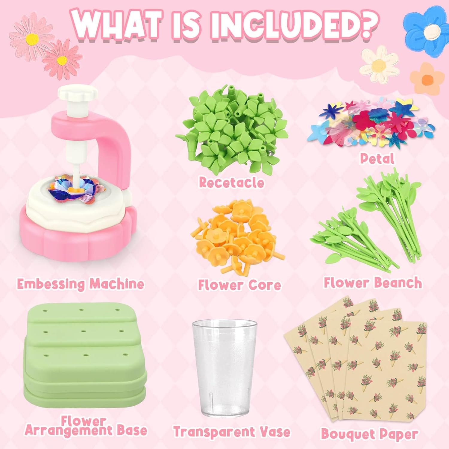 Fidtoy DIY Flower Craft Fabric Bouquet Making Spinning Machine Set – Creative Educational Toy for Kids