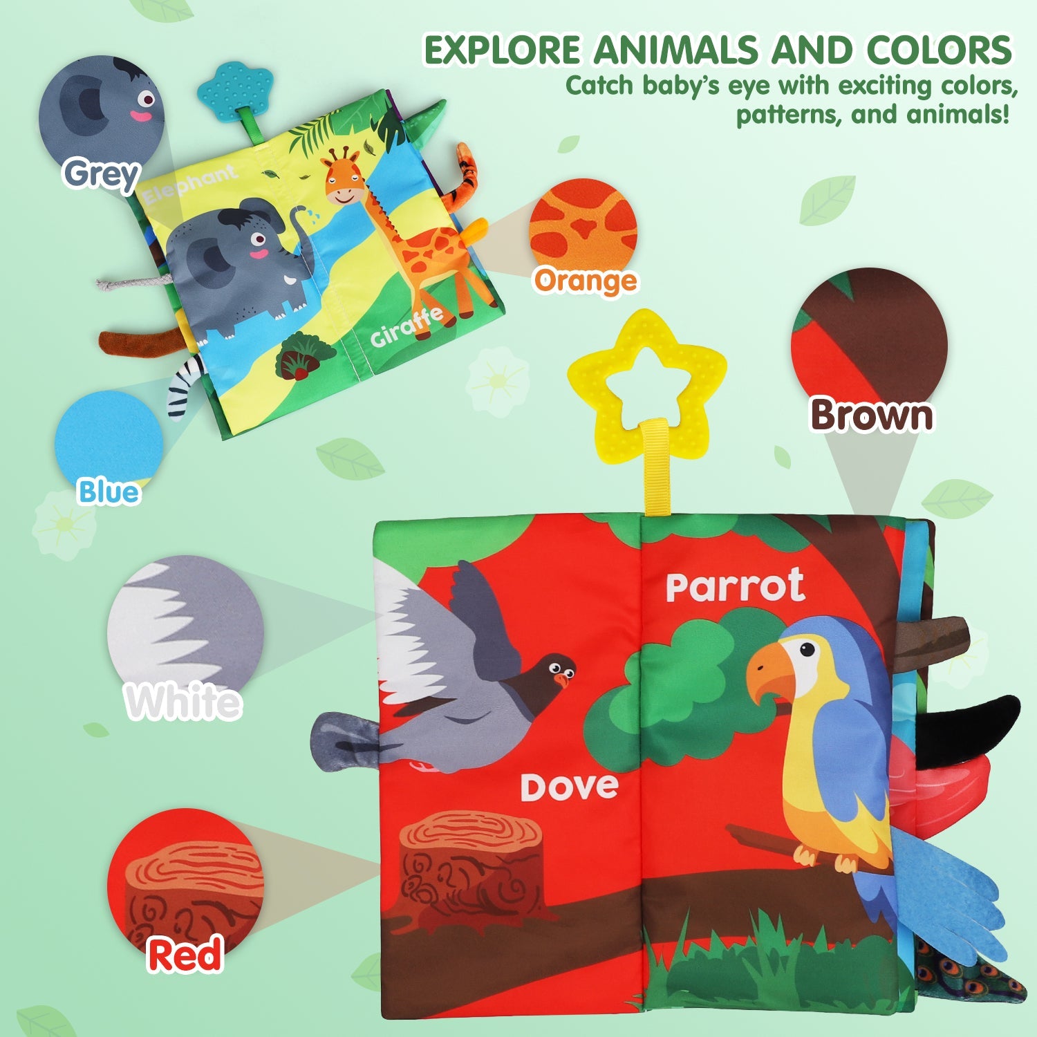 Set de libros suaves y sonoros Fidtoy Crinkle para recién nacidos de 0 a 6 meses Juguete sensorial