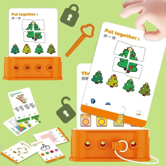 Fidtoy Montessori Activité de Verrouillage avec 40 Cartes Défi