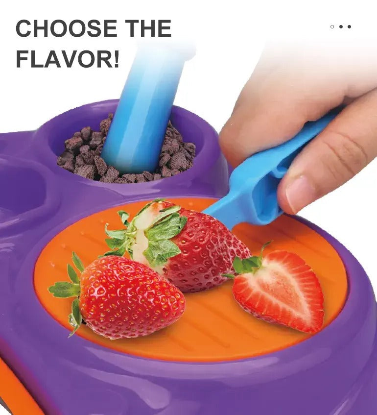 Fidtoy Kids Ice Cream Maker Toy with Freezer Tray Real Ingredients Kitchen Activity Set for Creative Dessert Play