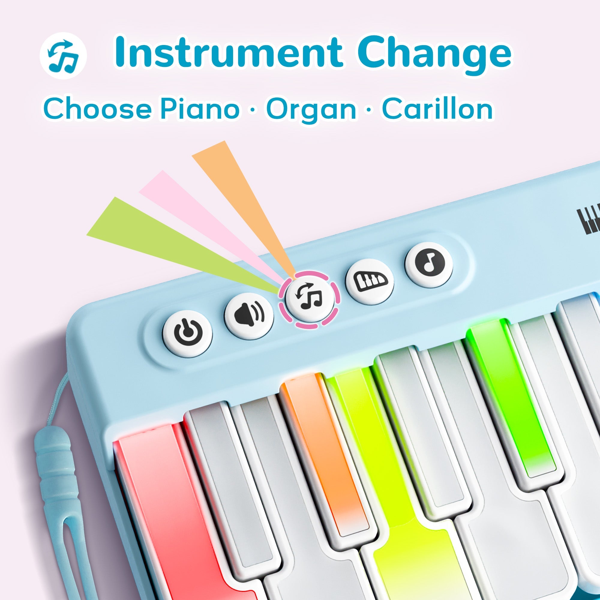 Mini piano Fidtoy avec lumières arc-en-ciel pour tout-petits