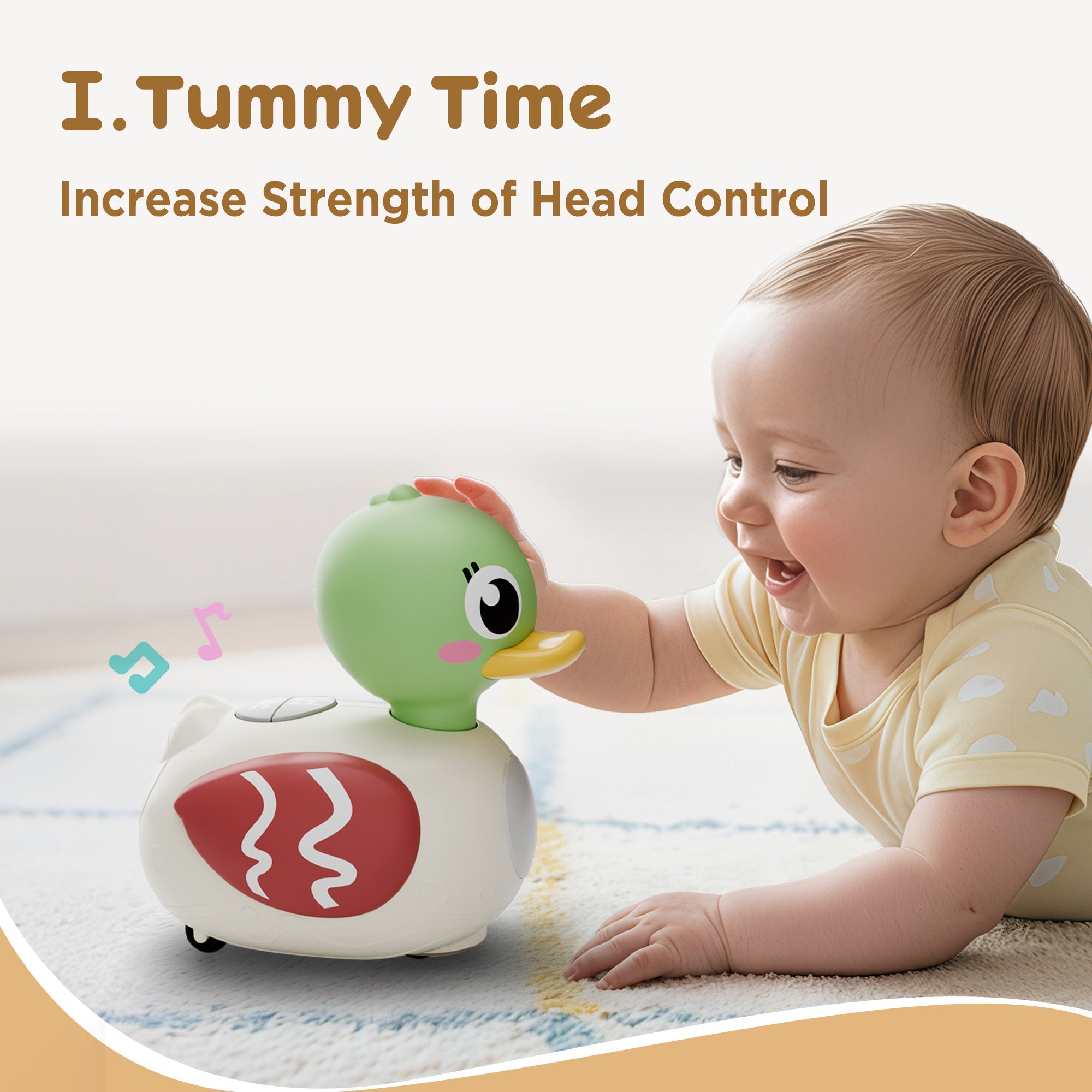 Fidtoy Jouet musical canard pour bébé avec lumière et son