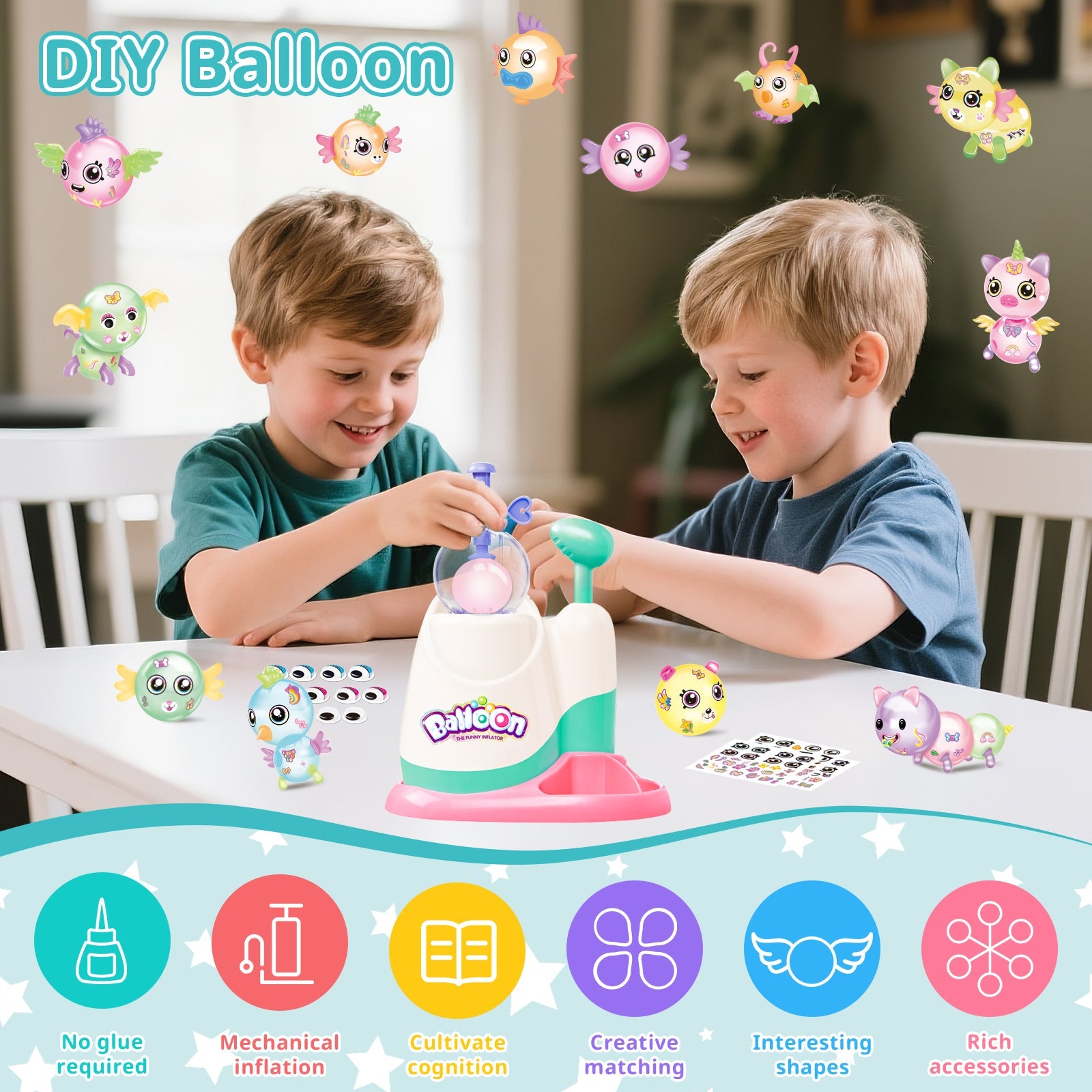 Juguetes blandos para inflar globos, recuerdos de fiesta kawaii para niños de 4 a 8 y 8 a 12 años, recambios de paquetes blandos que brillan en la oscuridad - Kit para hacer squishies DIY