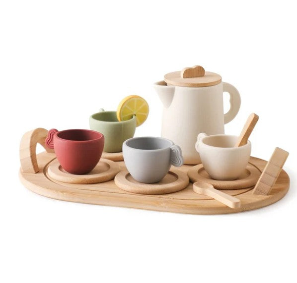 Juego de té de madera