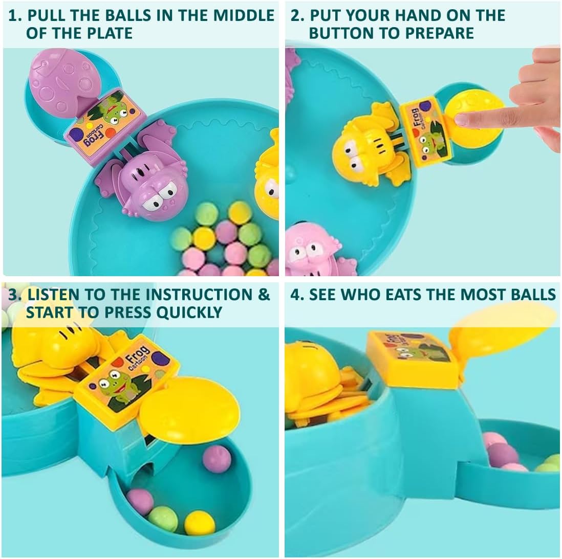 Fidtoy Hungry Frog Eat Bean Family Board Game for Kids Fast Reflex Indoor Multiplayer Play