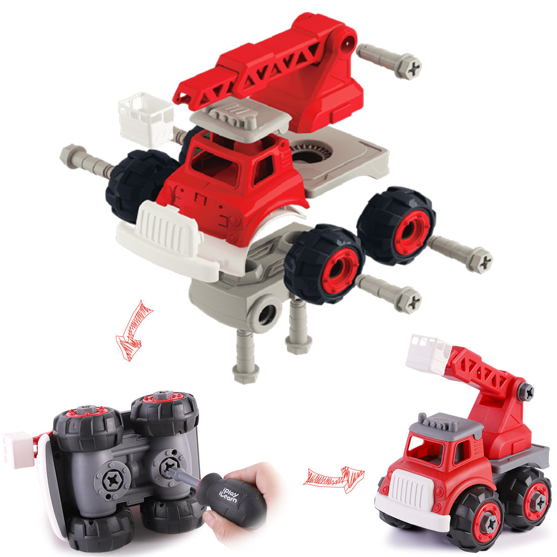 Fidtoy Take Apart Fire Truck Set for Kids