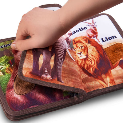 Libro sensorial táctil y de texturas de animales salvajes - 360