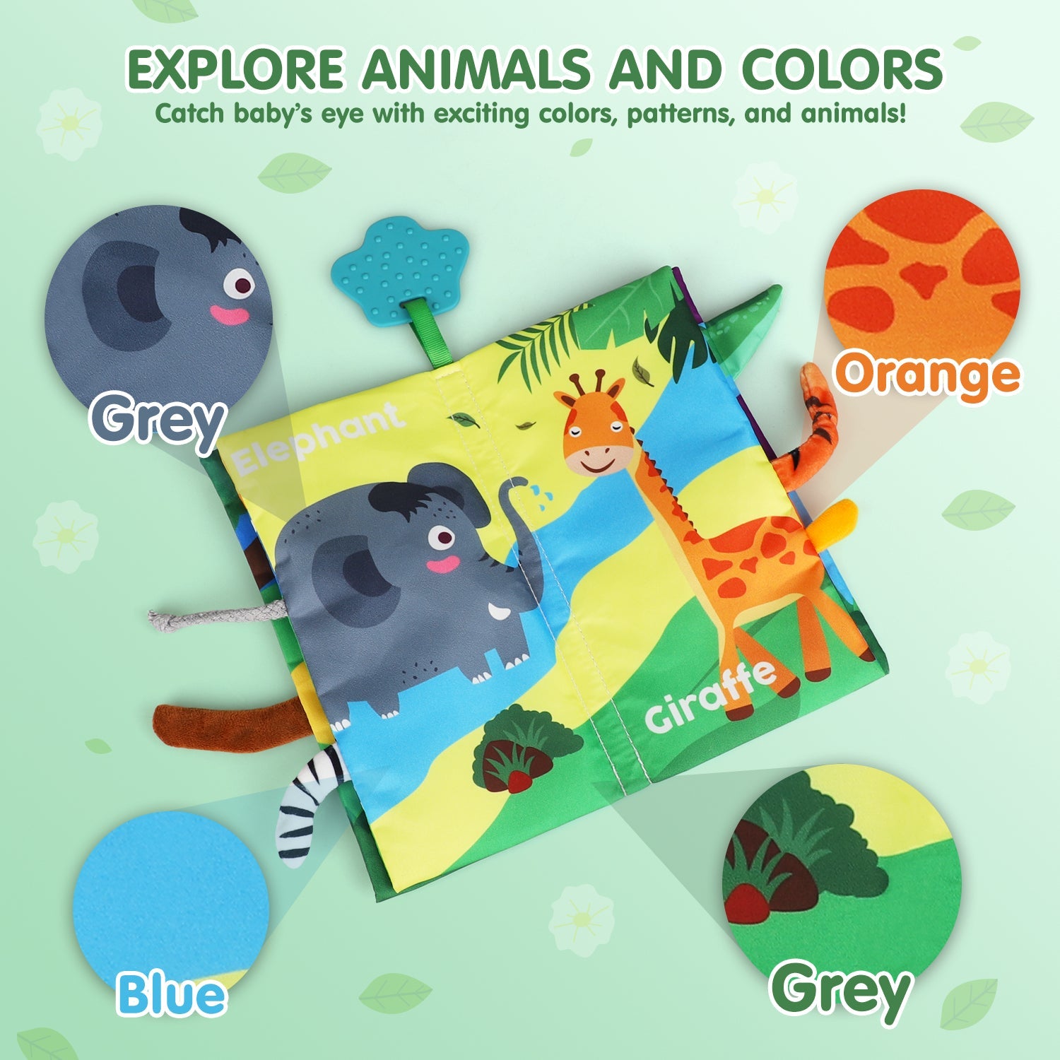 Set de libros de tela suave Fidtoy para bebés de 0 a 6 meses Juguete sensorial