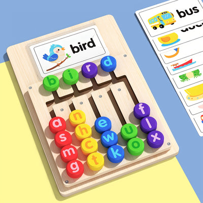 Tablero de aprendizaje del alfabeto Fidtoy para niños pequeños, juguete interactivo para deletrear letras y palabras