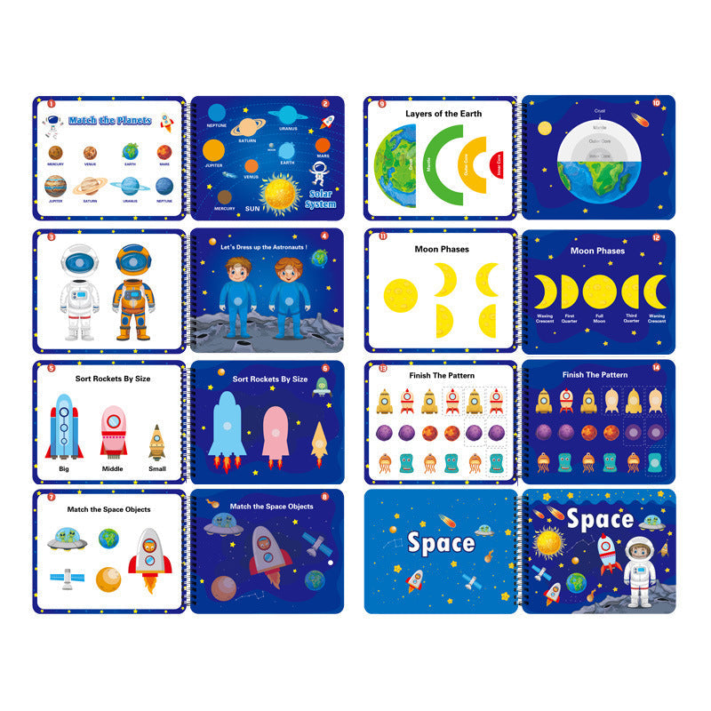 Ilustraciones de aprendizaje temprano Iluminación Juegos de comida Libro plegable