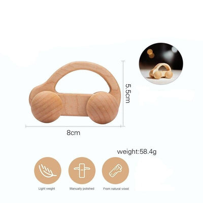 Fidtoy Ensemble de voitures en bois pour tout-petits – Lot de 3 voitures à pousser et à rouler pour bébés
