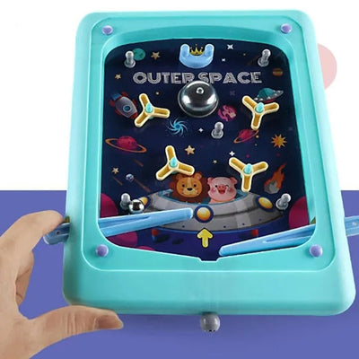 Fidtoy Interactive Hand Pinball Fun Game for Kids Blue Tabletop Arcade Toy for Family Play