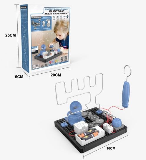 Fidtoy Circuits & Machinery Electric Maze Experiment Kit for Kids STEM Science Building Toy with Circuit & Gear Drive Learning