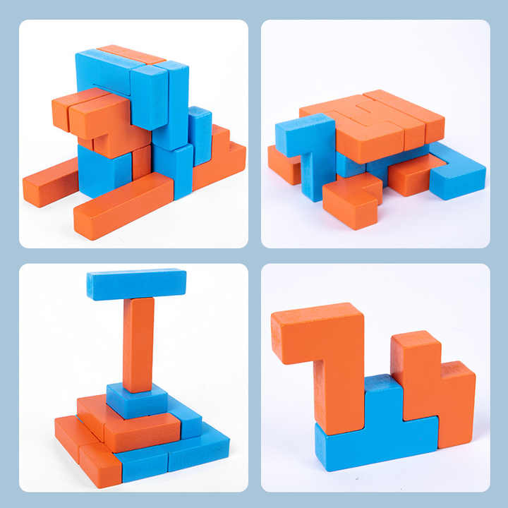 Cubes de construction à formes assorties - 741
