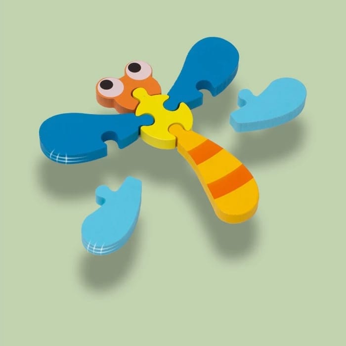 Fidtoy 3D Cute Learning Animal Jigsaw Puzzle - Random Design, Wooden Animal Puzzle for Toddlers, Preschool Spatial Skills and Early Learning Toy Ages 2-6