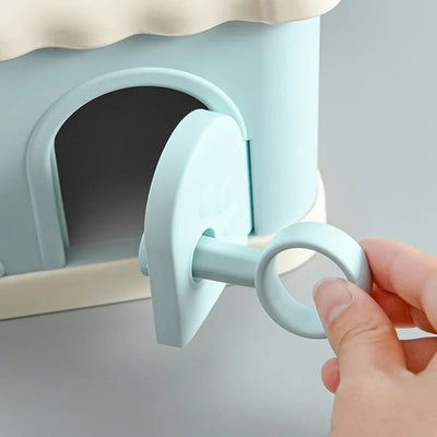 Fidtoy Dessin animé Tirelire Maison pour enfants avec serrure et clé Boîte à monnaie Éducative Jouet tirelire Âge 3+