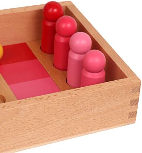 Fidtoy Montessori Color Sorting Toy Wooden Matching Game with 16 Pieces Shade Recognition Fine Motor Skills Visual Perception Learning Toy Gift