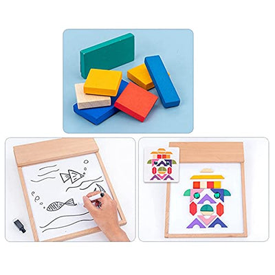 Puzle de Dibujo Magnético de Madera Multifuncional - 659