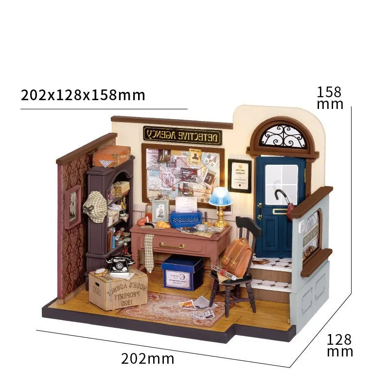Casa de muñecas con muebles, casa de muñecas en miniatura verde para niños, kits de madera, juguete para montar, regalos de cumpleaños de Navidad