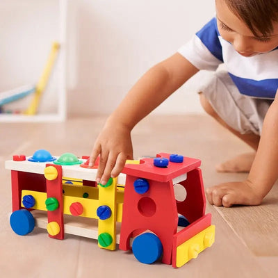 Fidtoy Kit de voiture en bois à remonter avec écrous et vis, jouet de construction pour enfants de 3 à 8 ans