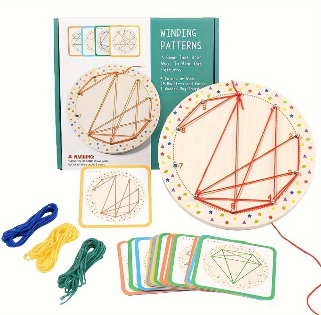 Kit de géoplan en bois pour créer des motifs en fils - 579