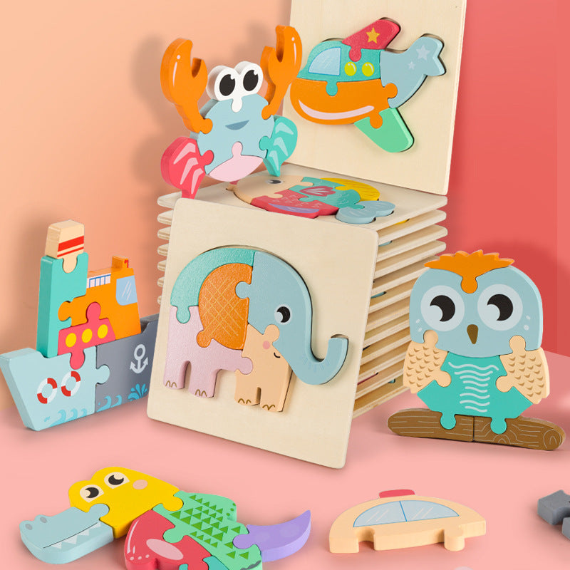 Level 2 Montessori Puzzles 6 Pack - Eco-Friendly Wooden Puzzles