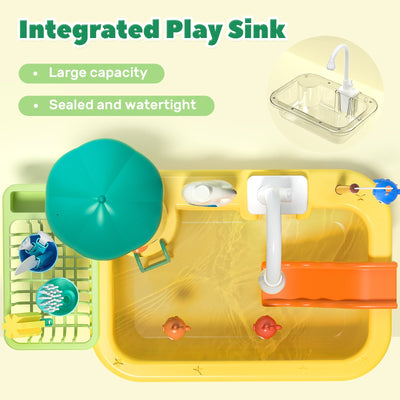 Fidtoy Kids Running Water Sink Toy Kitchen Playset