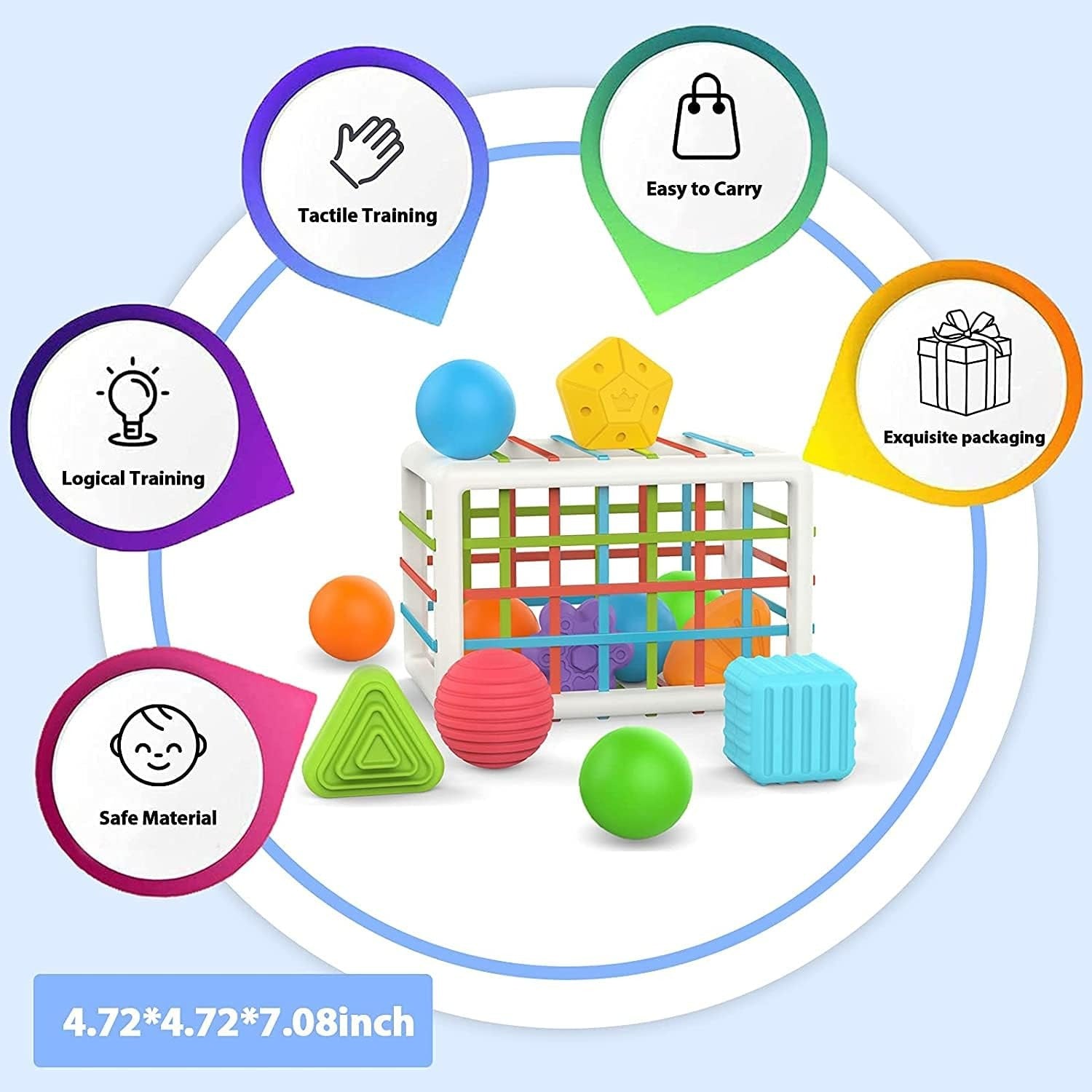 Caja para Bebés con Formas y Juego Sensorial - 289
