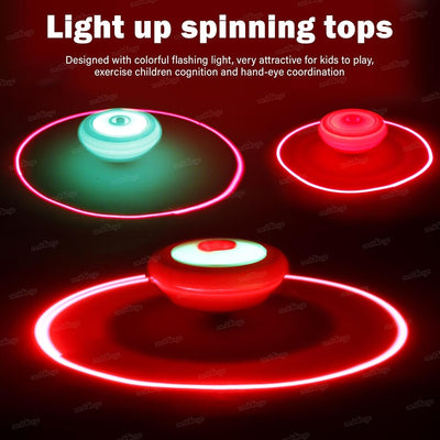 Fidtoy LED Light Music Spinning Top Toy for Kids Pull String Launcher Sensory Motor Play