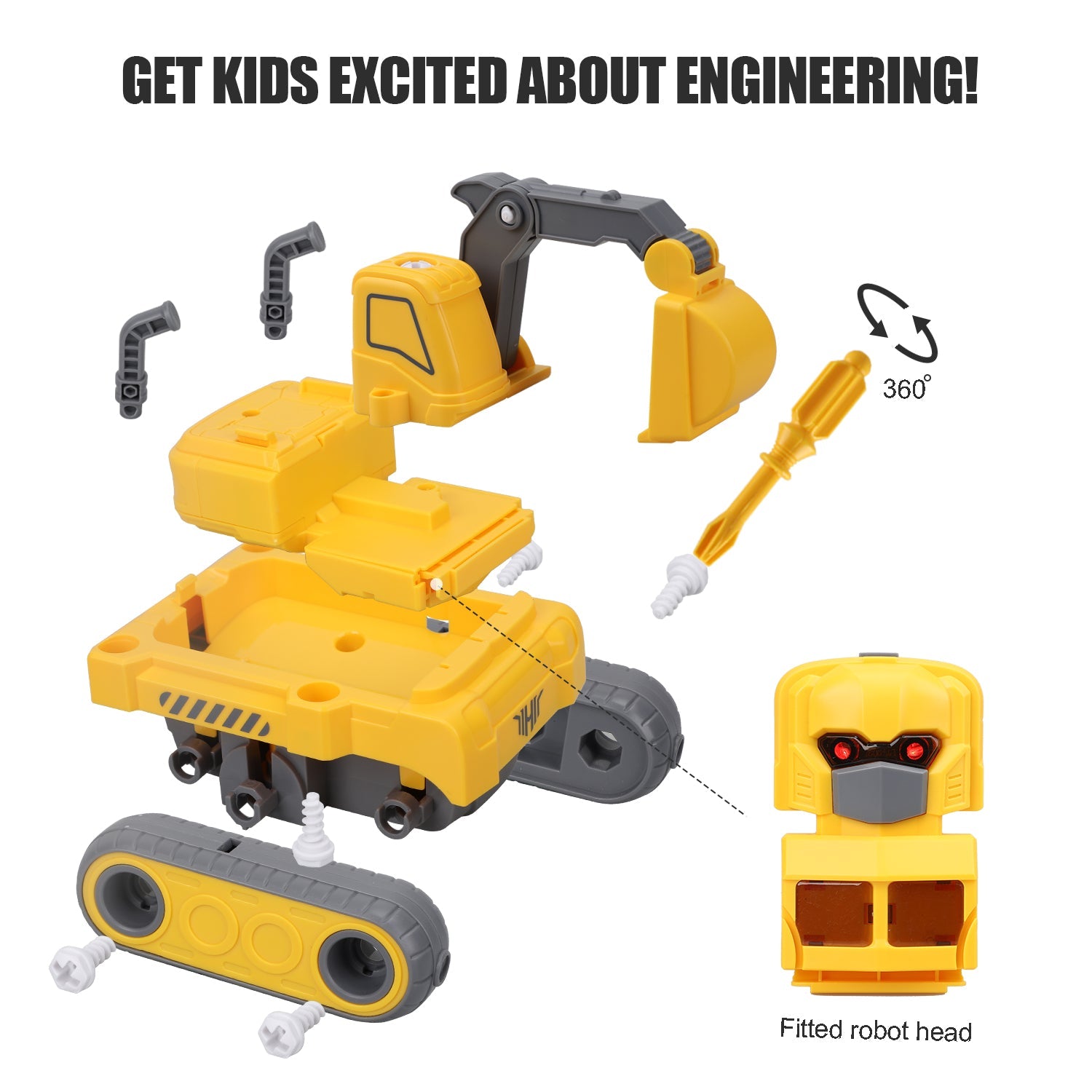 Fidtoy Take Apart Robot Construction Truck Toy for Kids 3+