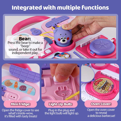 Fidtoy Multi-functional Cognitive Bear Busy Board for Toddlers Montessori Sensory Fine Motor Travel Toy Age 0-3