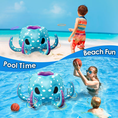 Jeu de piscine pieuvre gonflable 2-en-1 Fidtoy, jouet d'été