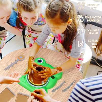 DIY Frog Electric Pottery Wheel Pretend Play Set - 560